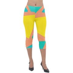 Geometric Design 02 Lightweight Velour Capri Leggings 