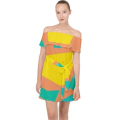 Geometric Design 02 Off Shoulder Chiffon Dress