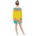 Geometric Design 02 Kids  Long Sleeve Dress View2