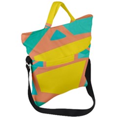 Geometric Design 02 Fold Over Handle Tote Bag