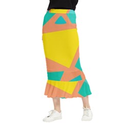 Geometric Design 02 Maxi Fishtail Chiffon Skirt