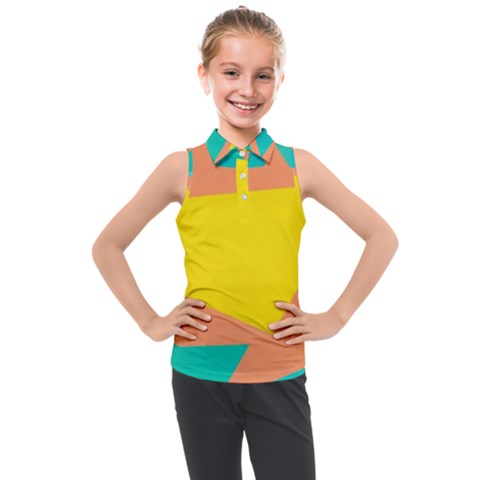 Geometric Design 02 Kids  Sleeveless Polo T-shirt by myclothy