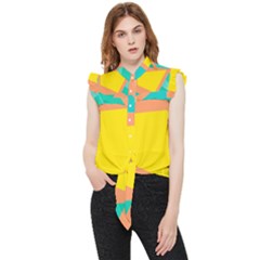 Geometric Design 02 Frill Detail Shirt