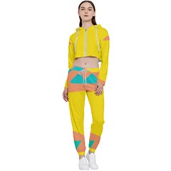 Geometric Design 02 Cropped Zip Up Lounge Set by myclothy