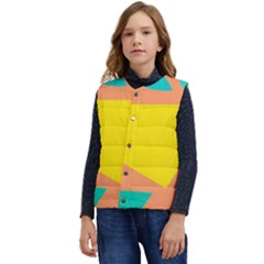 Geometric Design 02 Kid s Button Up Puffer Vest	