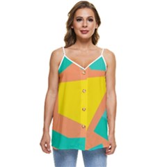 Geometric Design 02 Casual Spaghetti Strap Chiffon Top