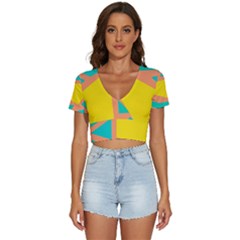 Geometric Design 02 V-neck Crop Top