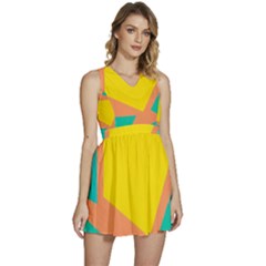 Geometric Design 02 Sleeveless High Waist Mini Dress