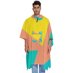 Geometric Design 02 Men s Hooded Rain Ponchos