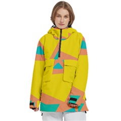 Geometric Design 02 Women s Pullover Zip Ski And Snowboard Waterproof Breathable Jacket by myclothy