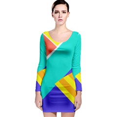 Geometric  Design 04 Long Sleeve Bodycon Dress