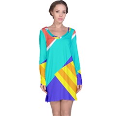 Geometric  Design 04 Long Sleeve Nightdress