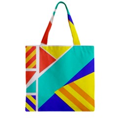 Geometric  Design 04 Zipper Grocery Tote Bag