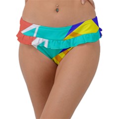 Geometric  Design 04 Frill Bikini Bottoms