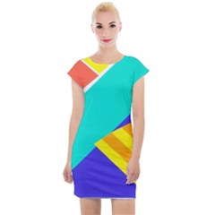 Geometric  Design 04 Cap Sleeve Bodycon Dress