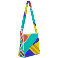 Geometric  Design 04 Zipper Messenger Bag