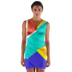 Geometric  Design 04 Wrap Front Bodycon Dress