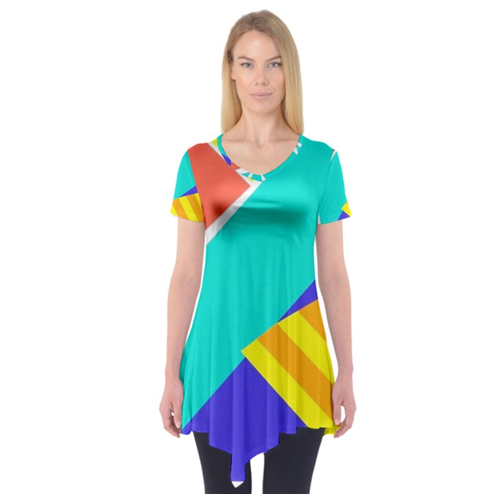 Geometric  Design 04 Short Sleeve Tunic 