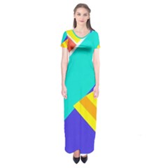 Geometric  Design 04 Short Sleeve Maxi Dress