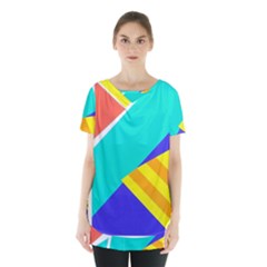 Geometric  Design 04 Skirt Hem Sports Top