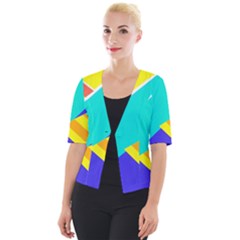 Geometric  Design 04 Cropped Button Cardigan