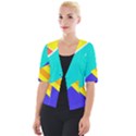 Geometric  Design 04 Cropped Button Cardigan View1