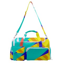 Geometric  Design 04 Sports Gym Duffle Bag With Shoe Compartment by myclothy