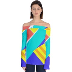 Geometric  Design 04 Off Shoulder Long Sleeve Top