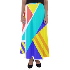 Geometric  Design 04 Flared Maxi Skirt