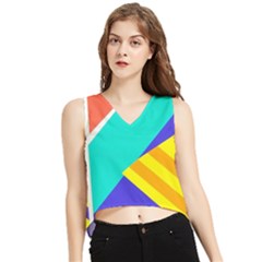 Geometric  Design 04 V-neck Cropped Tank Top