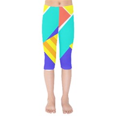 Geometric  Design 04 Kids  Capri Leggings 