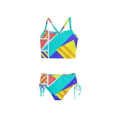 Geometric  Design 04 Girls  Tankini Swimsuit