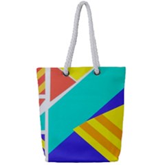 Geometric  Design 04 Full Print Rope Handle Tote (small)