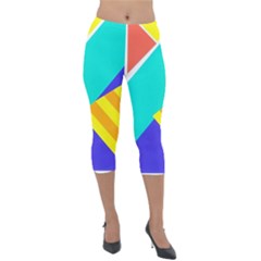 Geometric  Design 04 Lightweight Velour Capri Leggings 