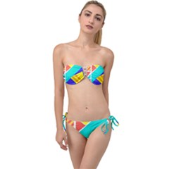 Geometric  Design 04 Twist Bandeau Bikini Set