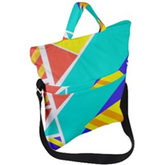 Geometric  Design 04 Fold Over Handle Tote Bag