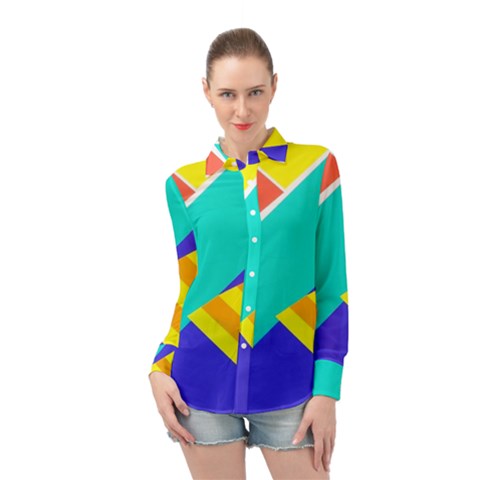 Geometric  Design 04 Long Sleeve Chiffon Shirt by myclothy