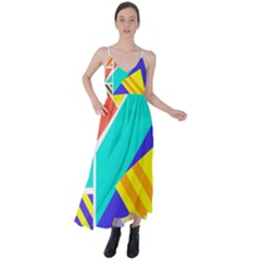 Geometric  Design 04 Tie Back Maxi Dress