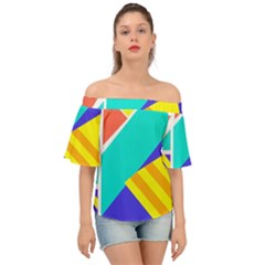 Geometric  Design 04 Off Shoulder Short Sleeve Top