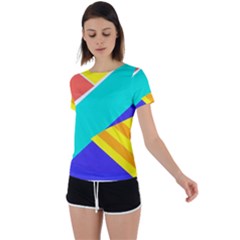 Geometric  Design 04 Back Circle Cutout Sports T-shirt by myclothy