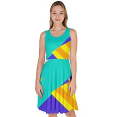 Geometric  Design 04 Knee Length Skater Dress With Pockets