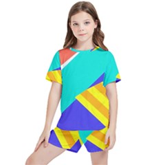 Geometric  Design 04 Kids  T-shirt And Sports Shorts Set