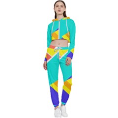 Geometric  Design 04 Cropped Zip Up Lounge Set