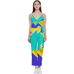 Geometric  Design 04 V-neck Camisole Jumpsuit by myclothy