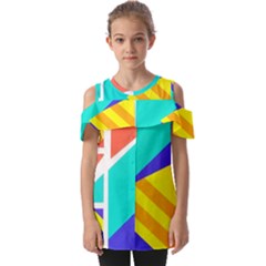 Geometric  Design 04 Fold Over Open Sleeve Top by myclothy