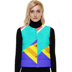 Geometric  Design 04 Women s Button Up Puffer Vest by myclothy