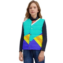 Geometric  Design 04 Kid s Button Up Puffer Vest	