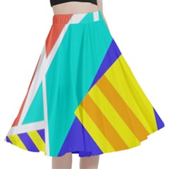 Geometric  Design 04 A-line Full Circle Midi Skirt With Pocket by myclothy