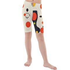 Geometric Design Kids  Mid Length Swim Shorts