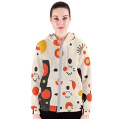 Geometric Design Women s Zipper Hoodie